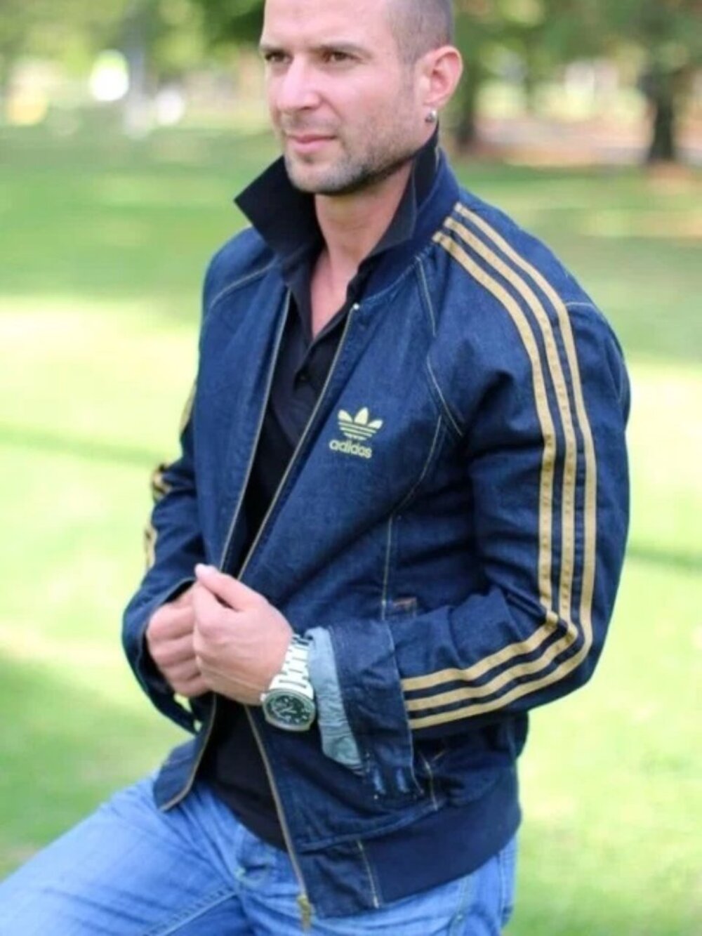 NWT: Addidas X Diesel Denim Bomber Jacket - Men's XL